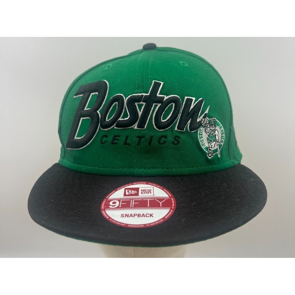 New Era 9FIFTY Boston Celtics Snapback Hat Green Black Hardwood Classics NBA Cap